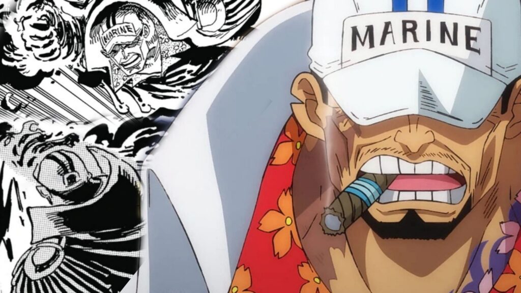 Akainu de One Piece manga vs anime