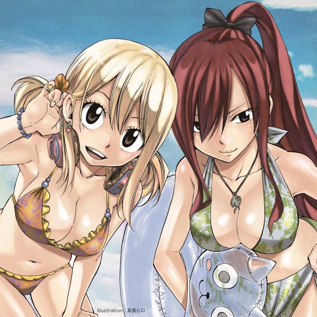 Lucy et Erza de Fairy Tail en bikini
