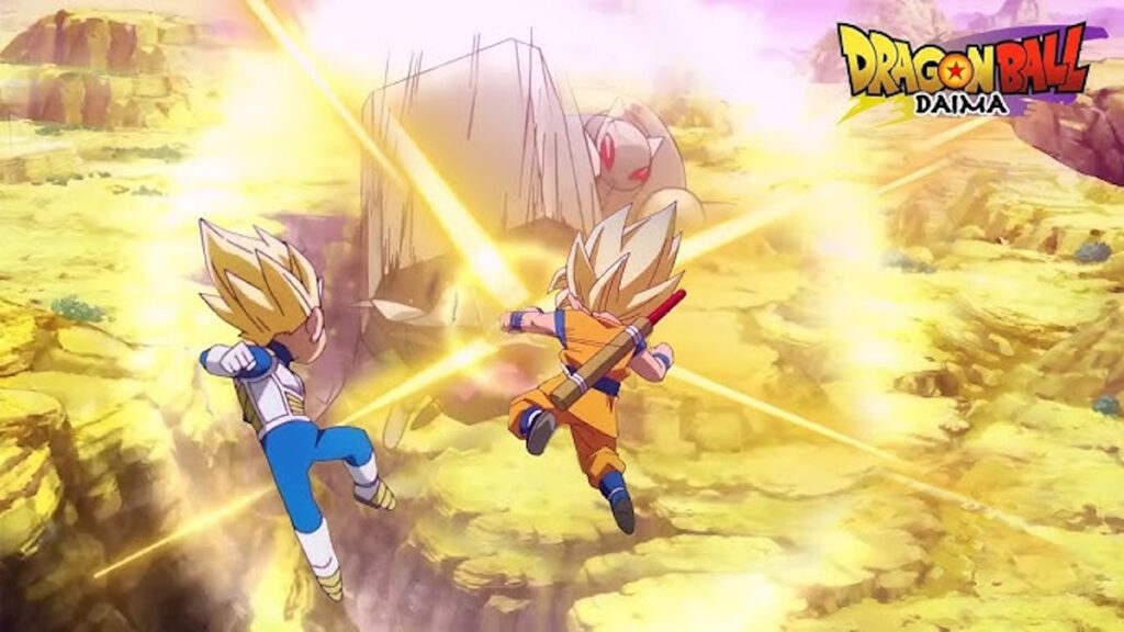 Goku et Vegeta contre TAMAGAMI dans Dragon Ball Daima